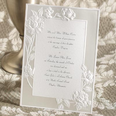 Wedding Invitation Embossed roses You 39re just asking for a divorce